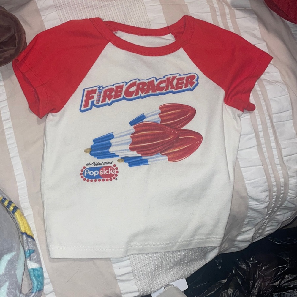 Crop top fire cracker shirt